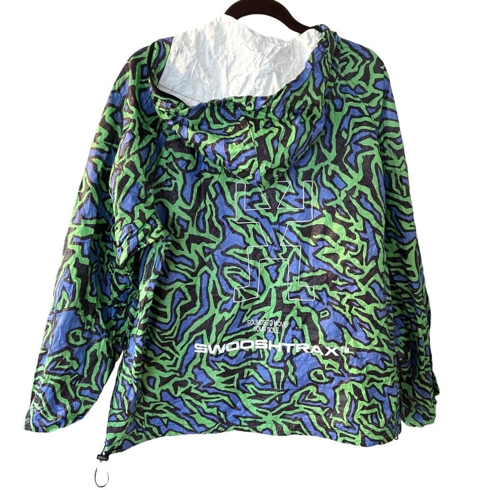Nike Repeat Windbreaker SwooshTrax Pullover Jacket M Green Blue Abstract Print T - Picture 5 of 10